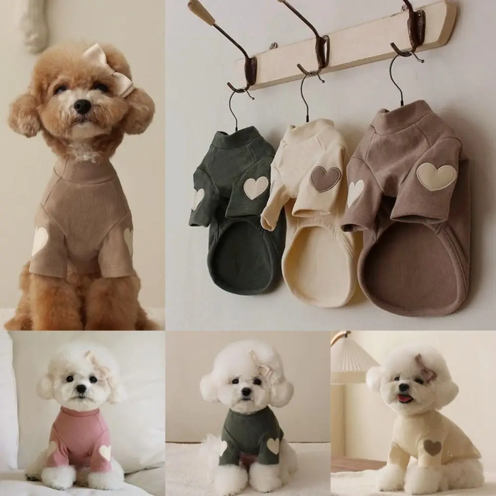 Moda invierno cálido regalo ropa para perros mascota lindo oso de amor Teddy cachorro ropa Base camisa Yorkshire Sudadera con capucha gato mascota ropa cálida