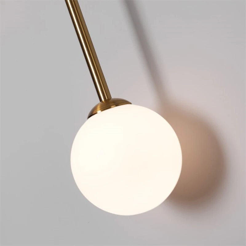 Minimalism Post Modern Black Golden Iron Glass Ball LED Wall Light Big Global Wall Sconce for Foyer Bedroom