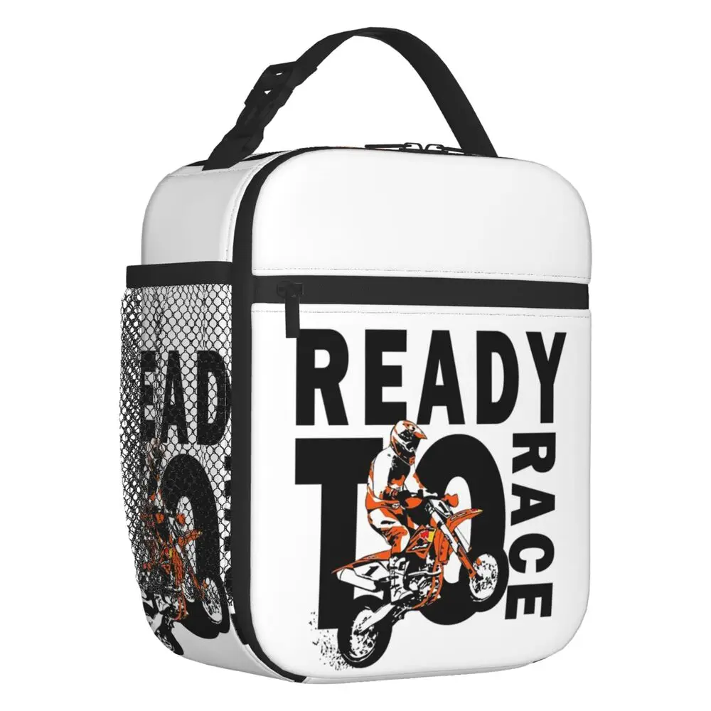 AliExpress Ready To Race Insulated Lunch Tote Bag for Women Enduro Cross Motocross Asphalt Bike Portable Thermal Cooler Bento Box School