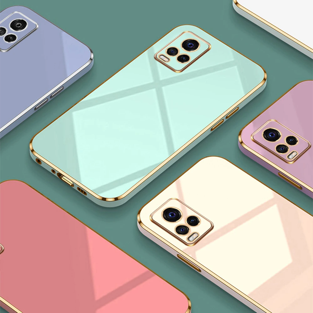 For vivo V20 Case vivo V20 Pro Cover vivo V20 2021 Phone case Vivo V2025 V2024 V2040 Luxury Square Plating Shockproof Back Cover