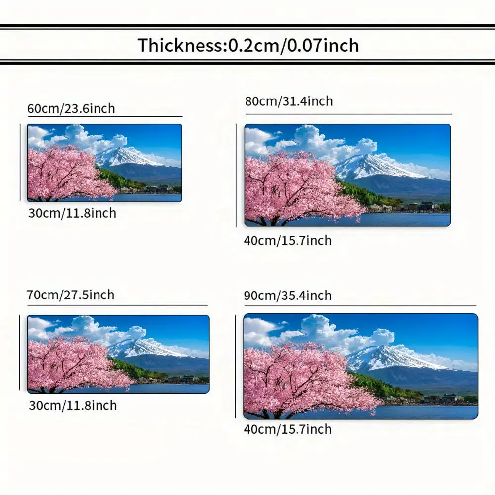 لوحة ماوس ذات مناظر طبيعية جبلية كبيرة لطاولة ألعاب مكتبية للكمبيوتر XXL مطاطية مضادة للانزلاق مخيطة لوحة المفاتيح وسادات مكتب قابلة للغسل