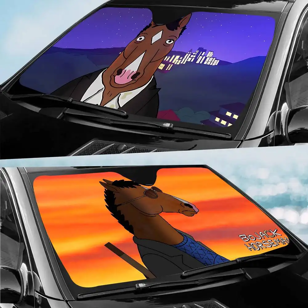 

Anime BoJack Horseman Sunshade Windscreen Fold-up Car Front Windshield 70x130cm Car Window Windscreen Cover Heat Reflector