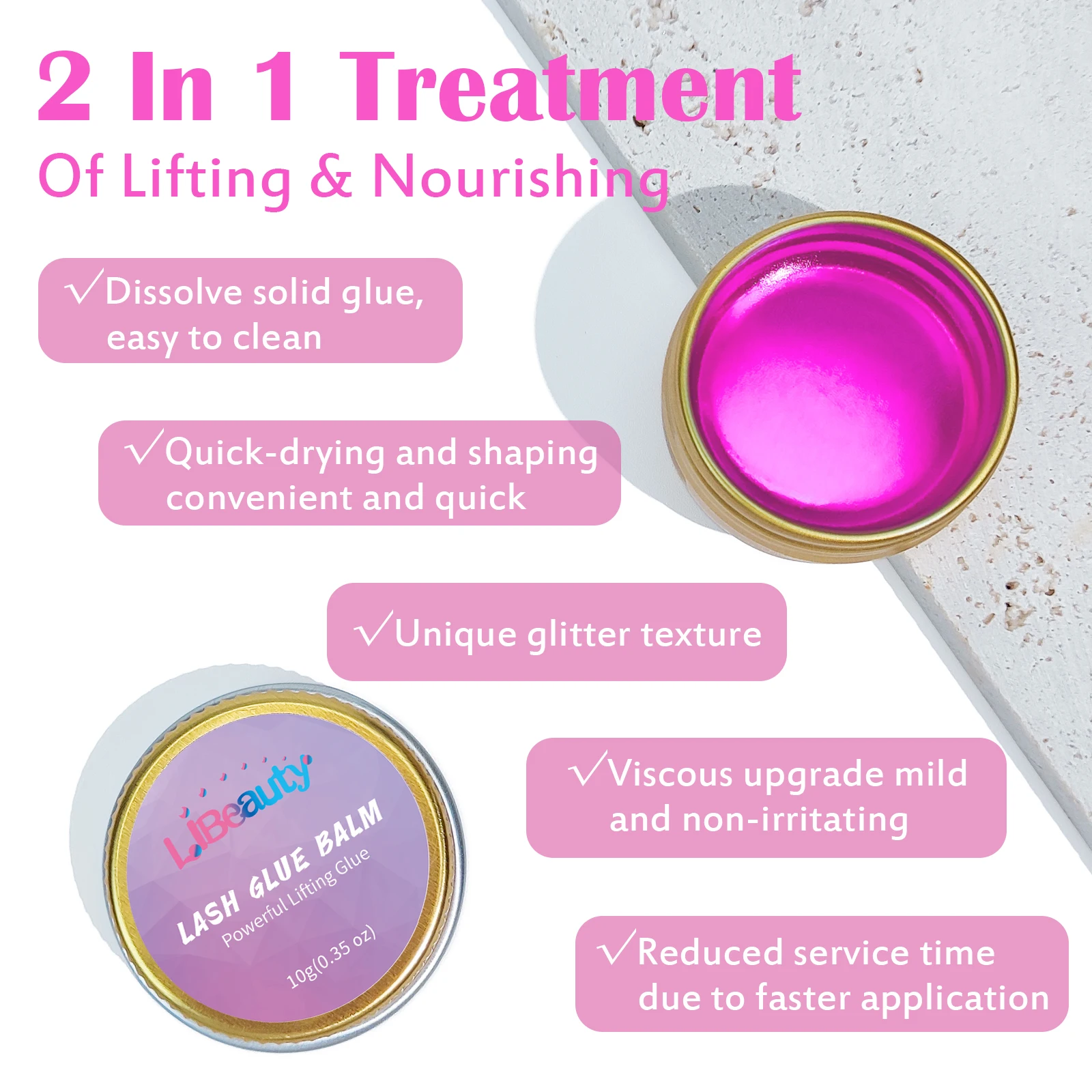 Libeauty Korea Solid Eyelash Lift Glue Fixing Adhesive Non-irritating Fragrant Eyebrow Solid Glue Lifting Lash Balm Ironing Tool