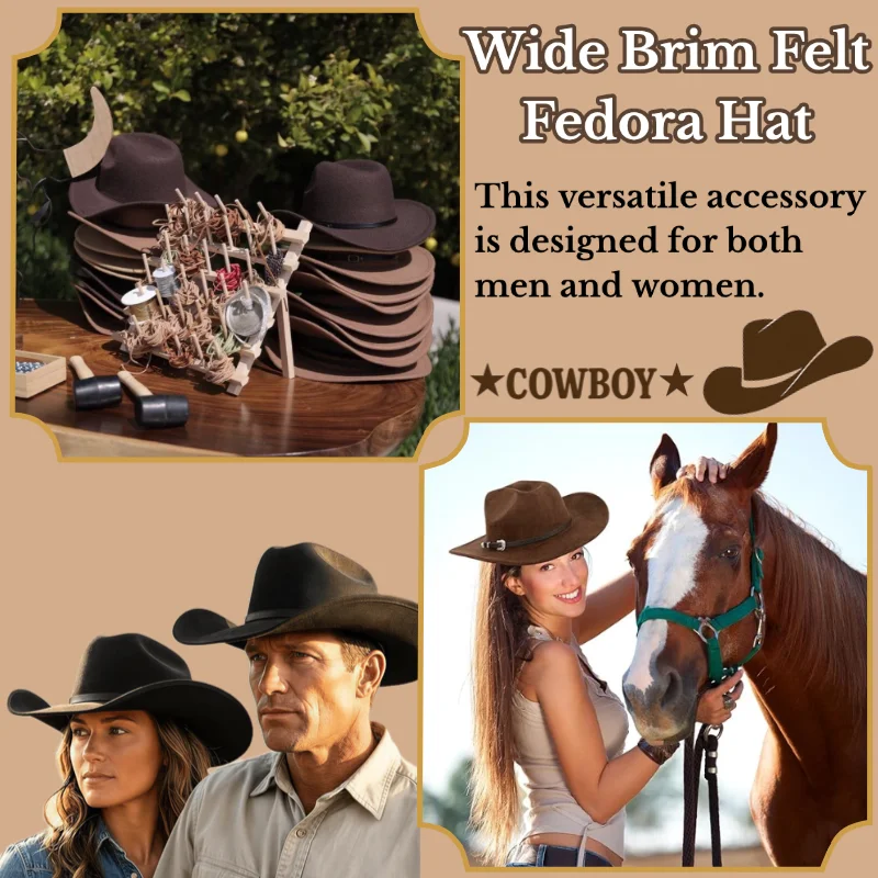 3-24Pcs Cowboy Hats Wedding Western Cowboy Hats Party Bachelorette Cowgirls Hats with Shapeable Wide Brim for Party Guests Gifts view 5
