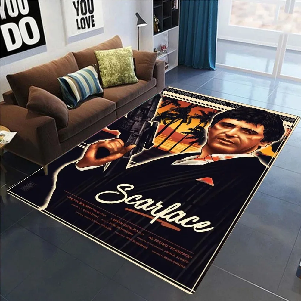 

Scarface Tony Montana The World Is Yours Movie Rug for Bedroom Living Room Carpets for Room Floor Mat Home Decor Non-Slip Rug
