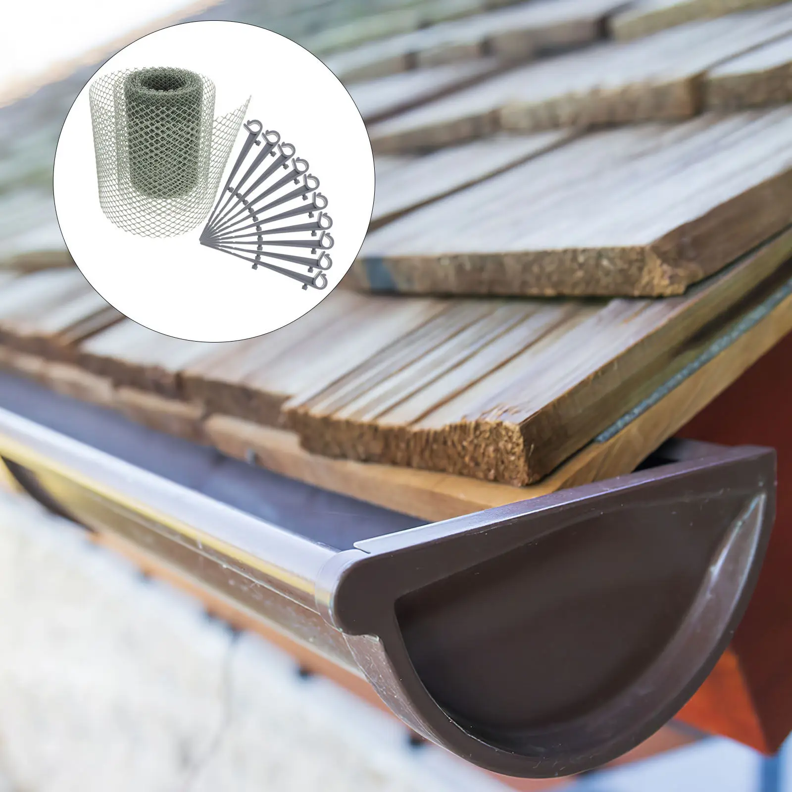 Gutter Protection Net Mesh Roof Gutter Leaf Filter Screen Covers Guard DIY Cut Fit Easy Install Prevent Leaves Debris Blockage