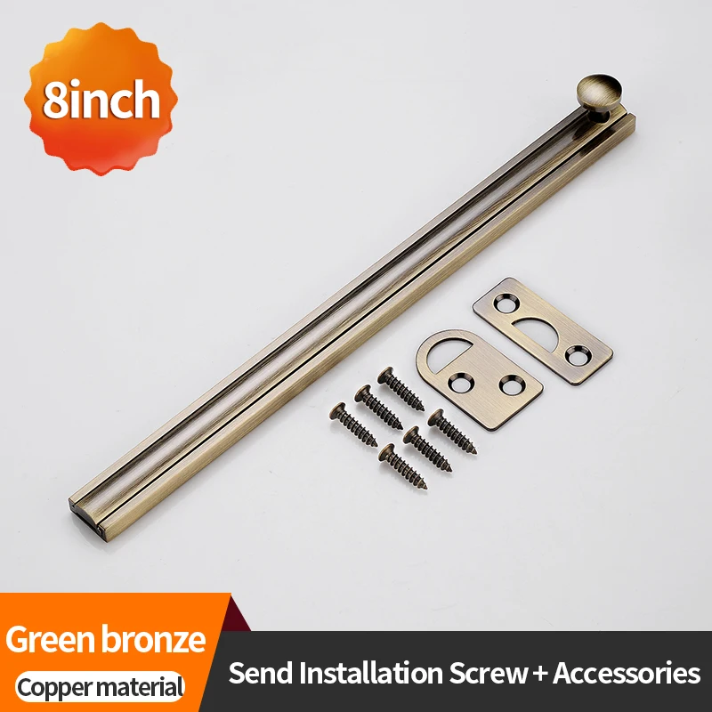 2/3/4/6/8inch All-Copper Bolts Latch Surface Mounted Door Lock Strong For Home Hardware Gate Safety Sliding Locks Door Bolt