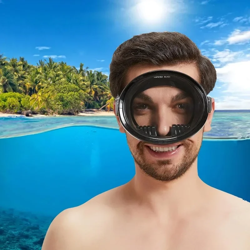 Diving Mask Goggles HD Anti-Fog Spearfishing Mask Freediving Mask Clear Panoramic Goggle with Adjustable Buckle for Free Diving