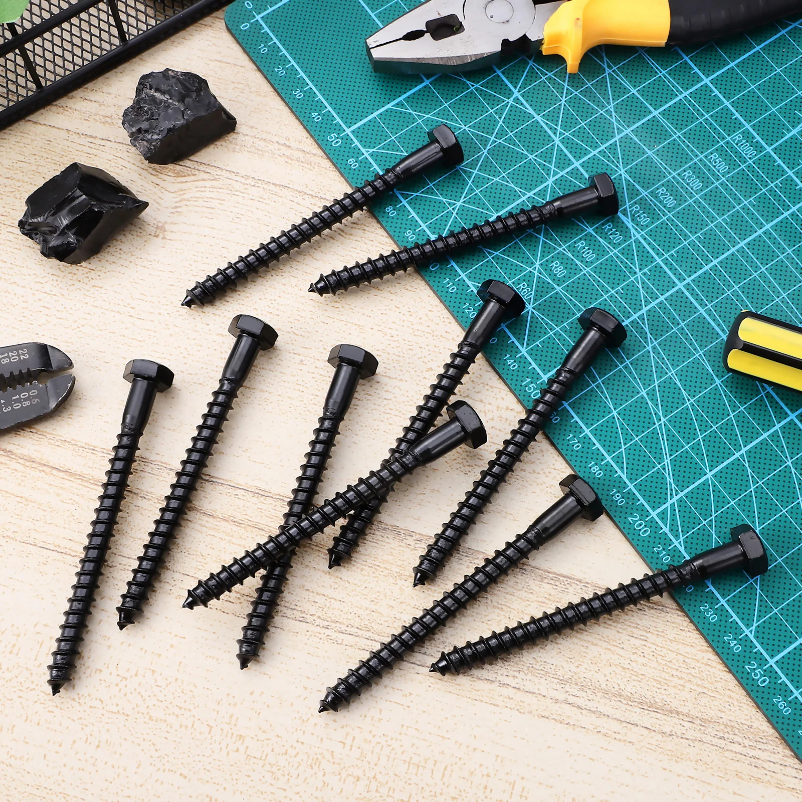 10pcs Head Lag Screws Carbon Steel Wood Decking Self Tapping Bolts Fence Installation Screw Lag Bolts For Wood Fasteners