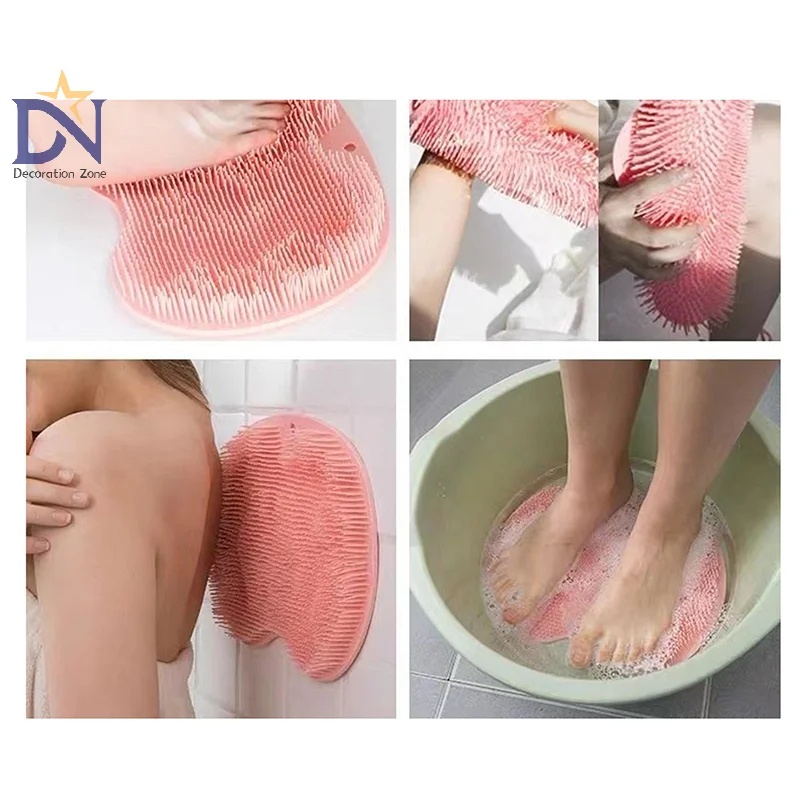 Tapis de Massage de douche exfoliant, tapis de bain antidérapant, tampon de lavage des pieds, tapis mural de salle de bains, brosses à ventouse pour le dos