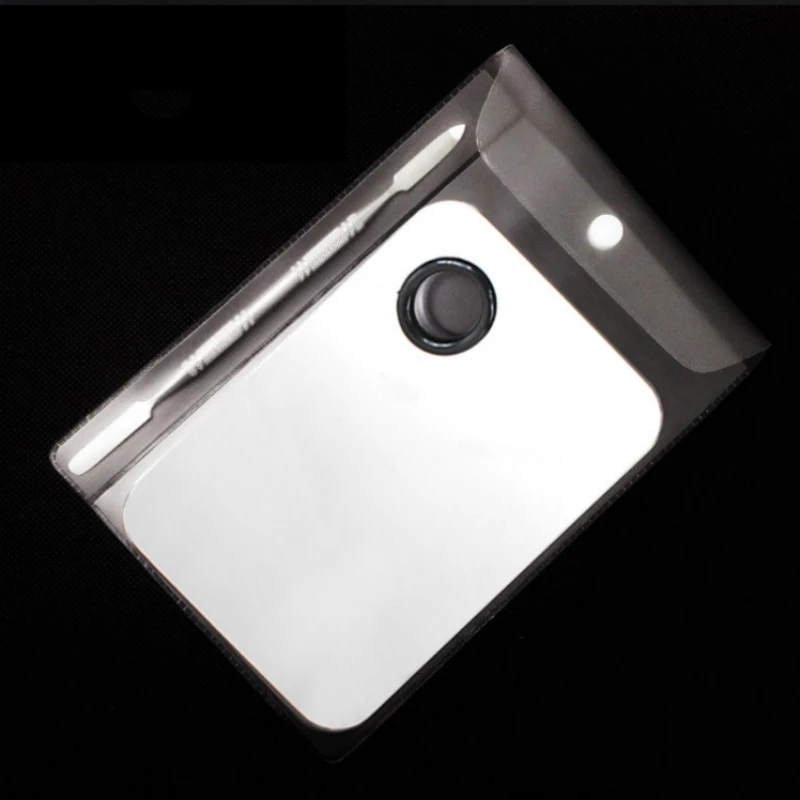 스테인레스 스틸 메이크업 믹서 네일 아트 폴리쉬 믹싱 플레이트 파운데이션 아이섀도우 믹서 팔레트 스패출라 포함2027