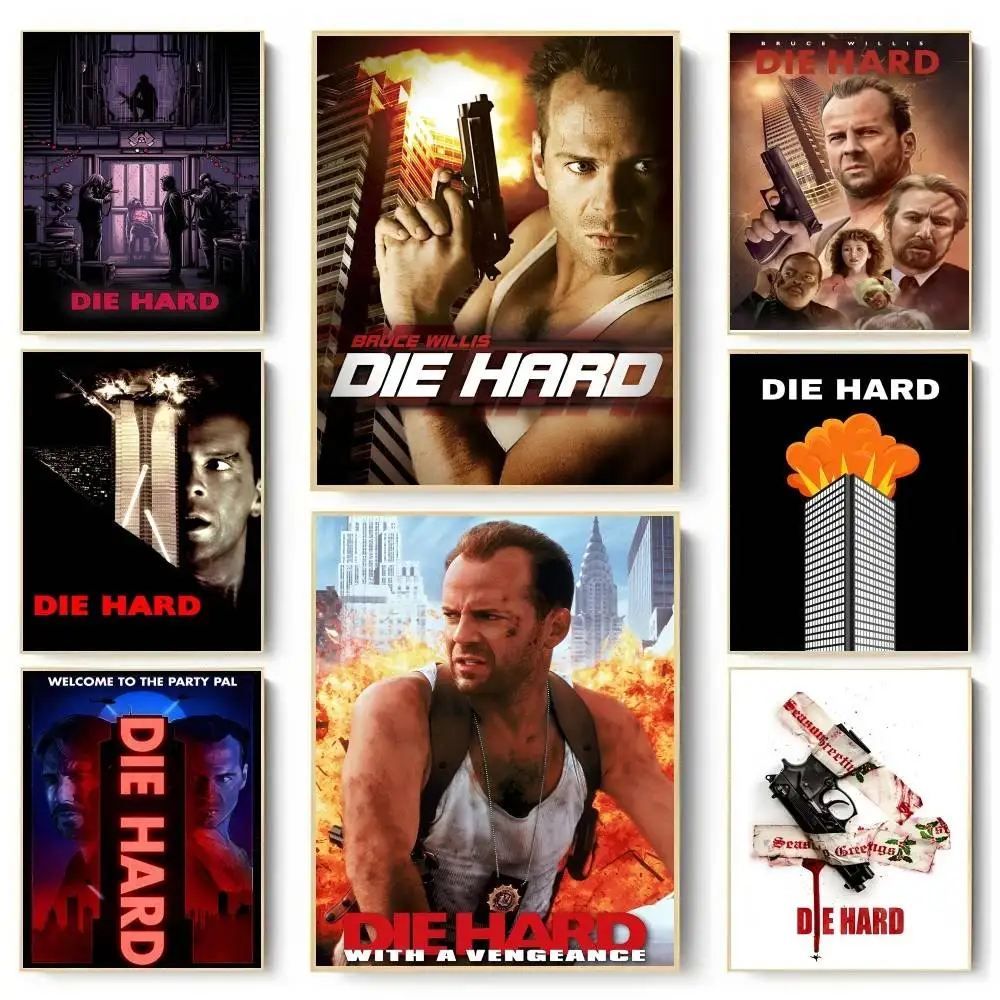 1pc Movie D-die Hard Poster Sticker Print Waterproof Wall Art For Living Room Bedroom Home Decor