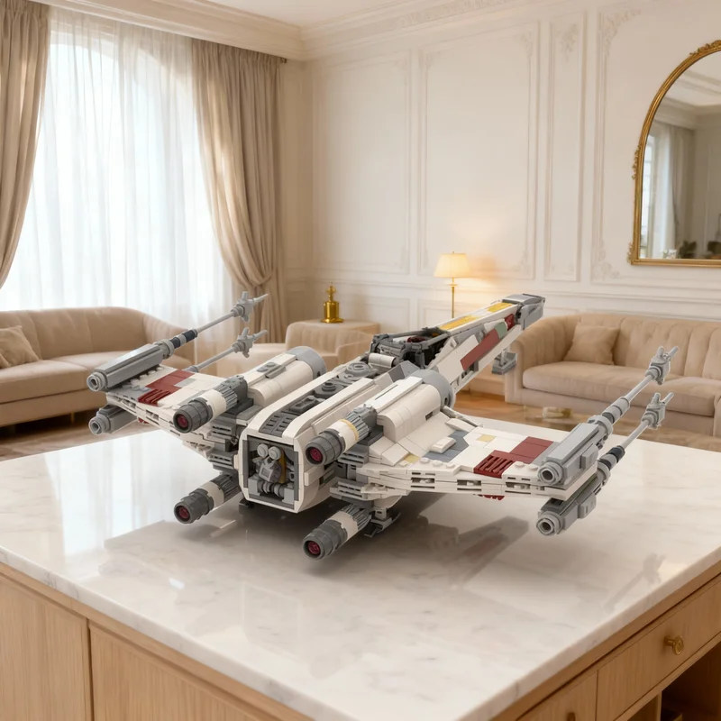 1009pcs MOC T Starfighter Red 5 Edition Star Battle Model Building Blocks Desk Decor, Desktop Decor, Home Decor Home Decor Gift