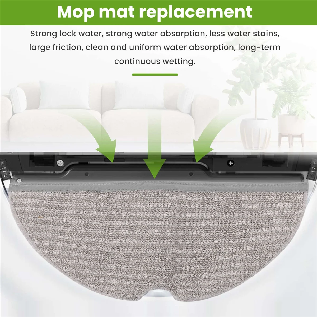 BISM1 Mop Pad Paquete de 4 paños de microfibra para Roborock S6 S6 Pure S6 MaxV S5 Max S5 Robot aspirador reemplazo de fregona