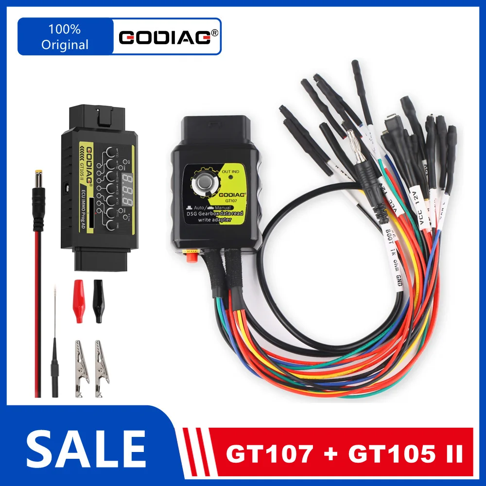 GODIAG GT107 + GT105 II DSG Plus Gearbox Data Adapter For DQ250, DQ200, VL381, VL300, DQ500, DL501, for Benz/ BMW