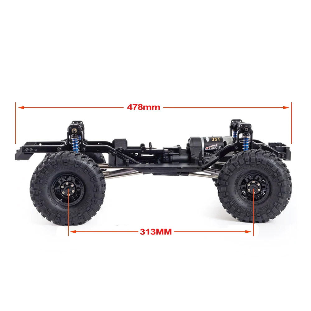 313mm Wheelbase Chassis Frame Set with 35T 550 Motor 2 Speed Transmission for 1/10 RC Car Rock Crawler TRX4 D90 Upgrade