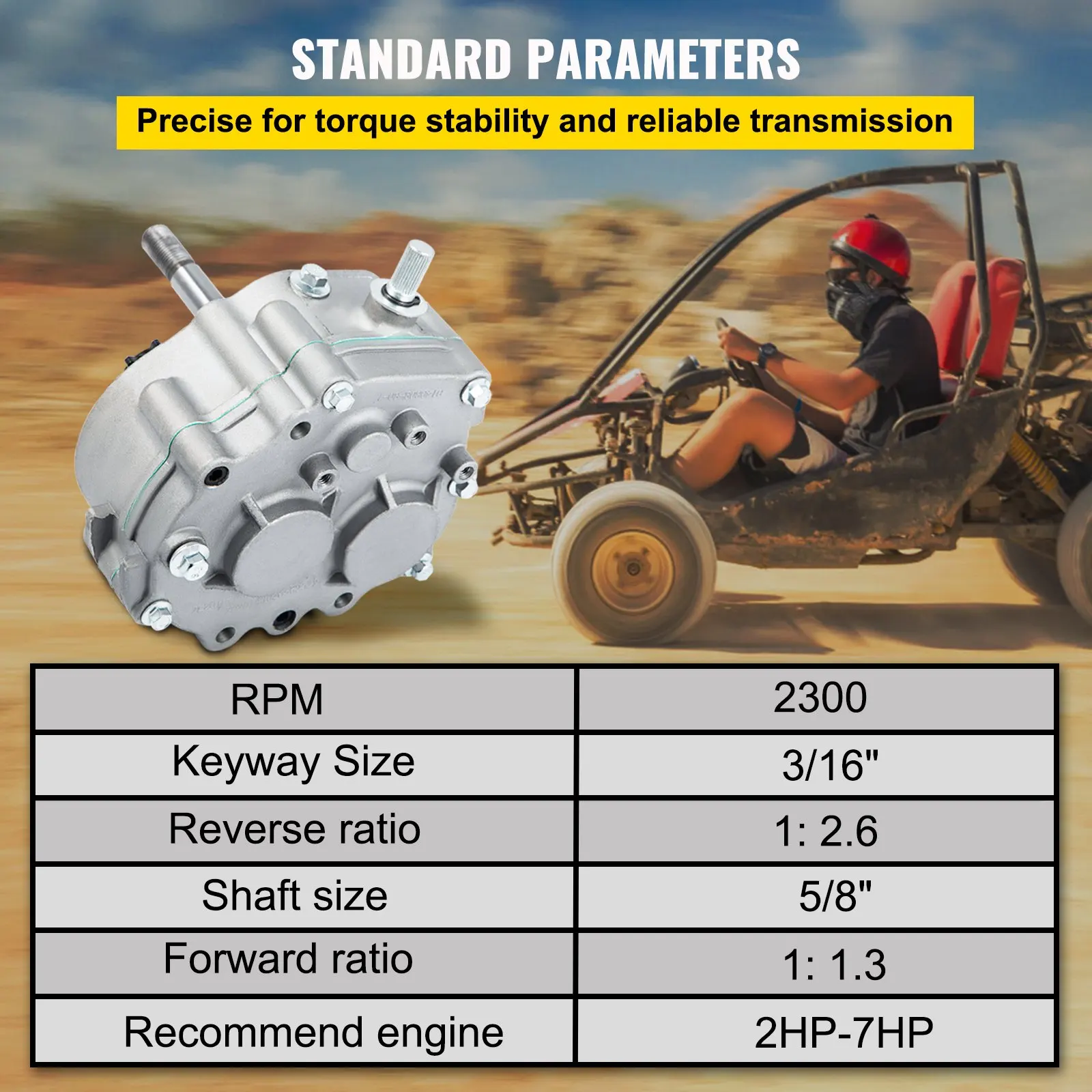 Go Kart avanti retromarcia per motore 2HP - 7HP 40/41 10T o 12T TAV30