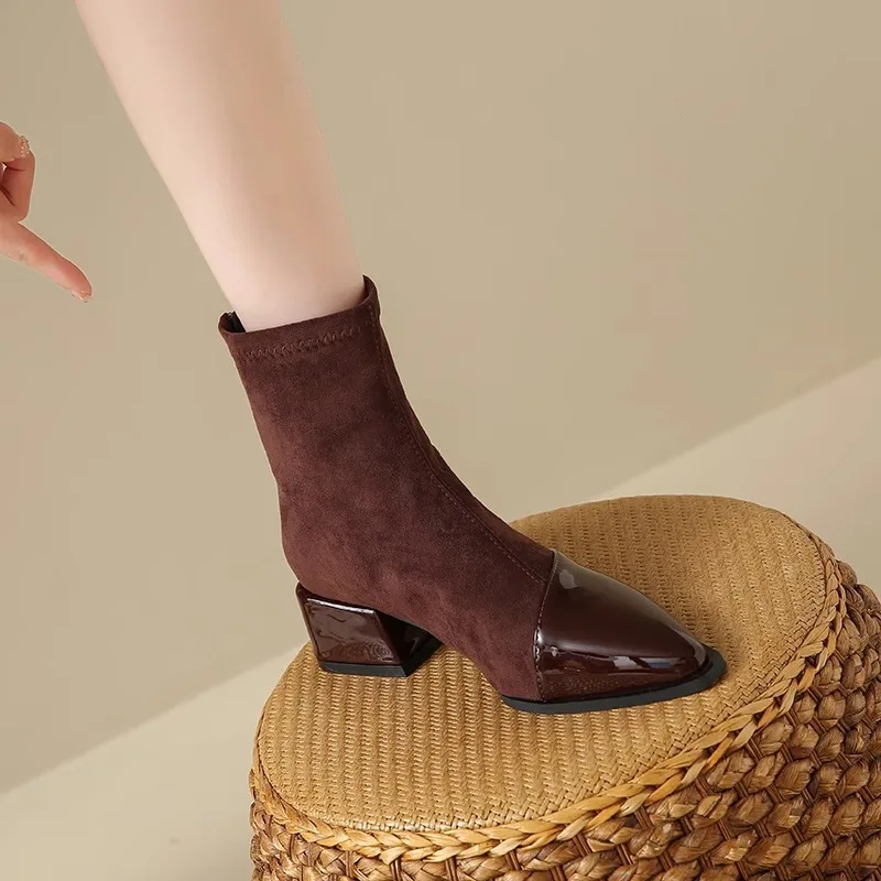 Suede boots 2026 autumn and winter new style French temperament ankle boots pointed short boots trendy new product