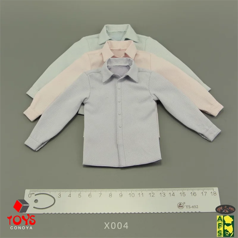 AFS X004 X005 1/6 스케일 남자 군인 라이트 컬러 슈트 Bottoming Shirt 블랙 블루 레드 긴 소매 탑 12 \