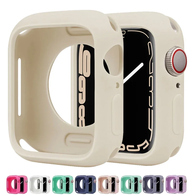 Candy Soft Silicone Case for Apple Watch Cover 10 9 8 7 6 SE 5 4 NO Screen TPU Flexible Case iWatch 46mm 42mm 44 40mm 41mm 45mm