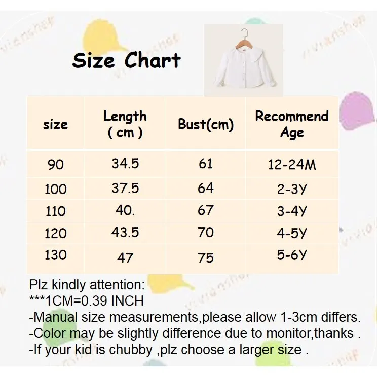 Kids Girl 1-6Y Button T Shirt Hollow Lace Collar White Long Sleeved Lovely Korean Version Top Autumn Toddler Girl Clothes