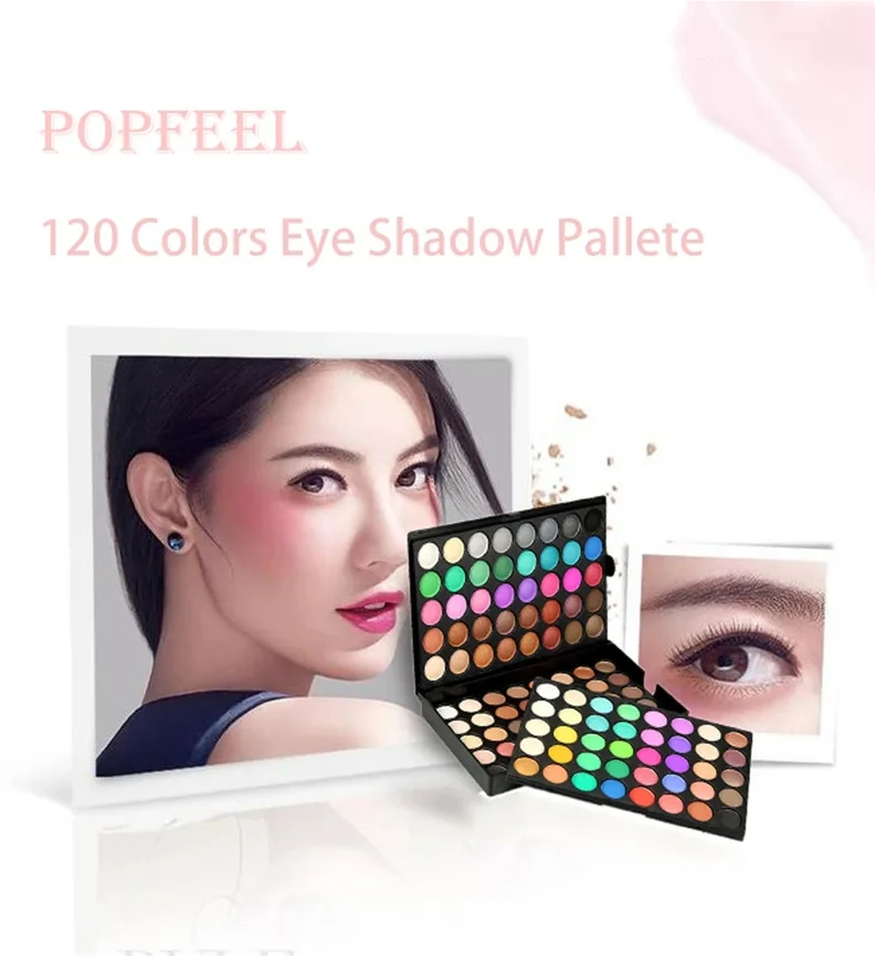 لوحة ظلال عيون لامعة مكونة من 120 لونًا، ظلال عيون احترافية للمسرح، تدوم طويلاً، مقاومة للماء، مستحضرات تجميل للنساء