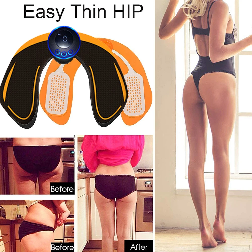 Elétrica EMS Hips Trainer Massagem, Estimulador Muscular Butt, Fitness, Toner nádegas, Levantamento, Perna, Braços, Emagrecimento Massager, Body