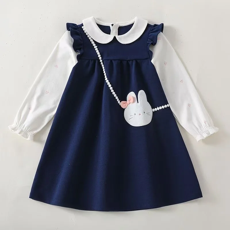 

Spring and Autumn Girls' Dress New Children's Long Sleeve A-line Dress College Style Dress Kids Clothing