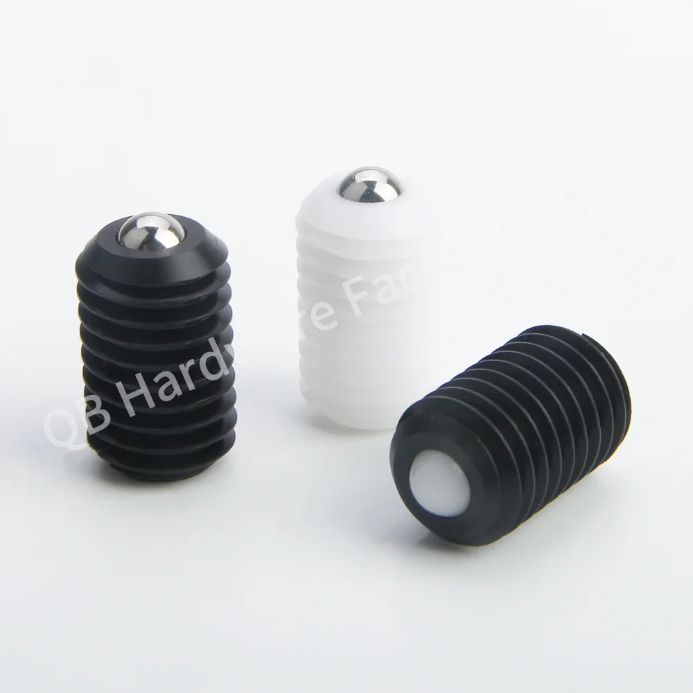 QB424 High Quality Bead Screw Resin Body Ball Head Plunger External Thread With Slotted Plastic Spring Positioning Bead