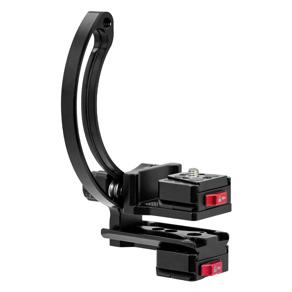 B21B Aluminum Camera Lens Support Bracket Semi-Circular Ring Horizontal Vertical Quick Switch Mount Tripod Stabilizer