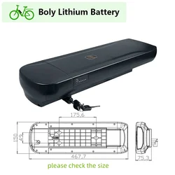 Rear Rack EBike Battery Case DIY 24V 36V 48V 10S5P 10S6P 13S4P Empty Battery Box for Joycub Phylion XH370-13J Wall-ES Fischer