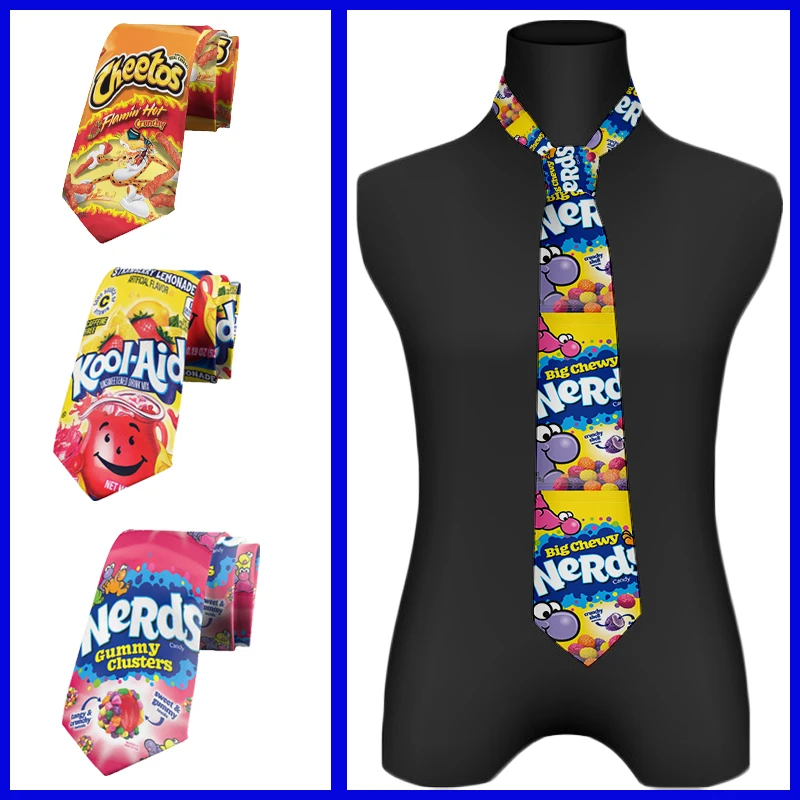 Trend sztuka uliczna drukowany krawat deskorolka młodzieżowy unisex krawat na co dzień moda impreza biznesowa spersonalizowany krawat akcesoria do koszul
