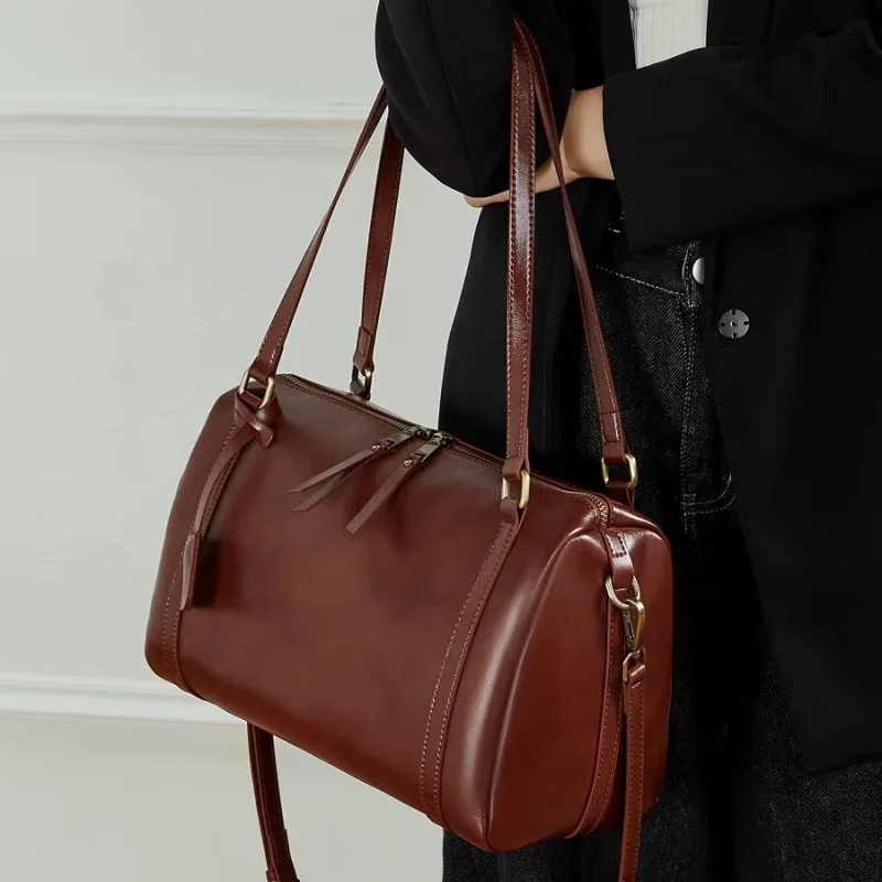 

Larg Capacity Underarm Bag Genuine Leather New Lazy Style Pillow Tote Bag Fashionable Simple Light Luxury Single Shoulder