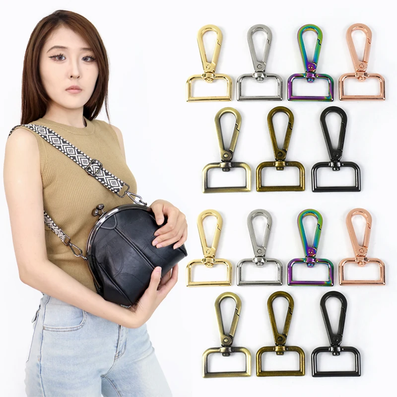 

Meetee 5Pcs Backpack Webbing Strap Carabiner Clips 16-50mm Metal Swivel Lobster Clasp Dog Collar Snap Hook Keychain Accessories