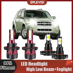 LED Headlight High Low Beam Foglight Bulbs Conversion Kit 6000K White For Ford Escape 2008 2009 2010 2011 2012 9V-36V