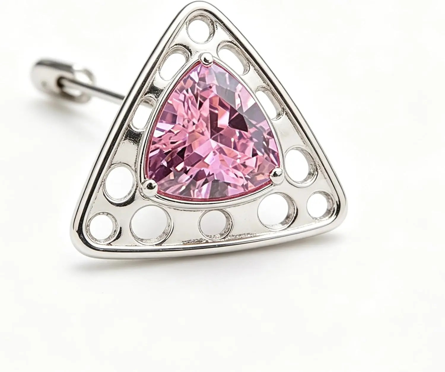 Trillion Cut Triangle Pink Loose Gemstone, Brilliant Faceted Sparkling Polished Pink Loose Stone for Ring Pendant Earrings Jewelry Making DIY Craft Gemstone Gift view 8