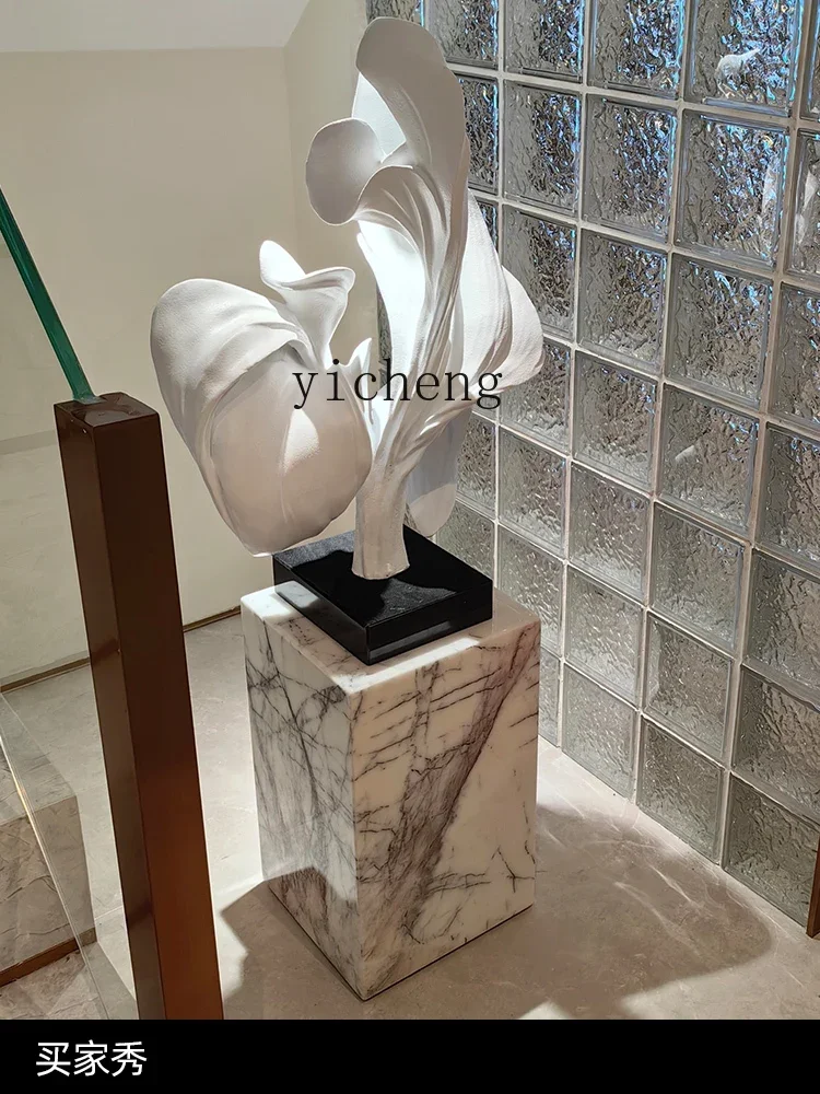 L7-15 natural marble ornament base living room floor high and low stone display stand decoration