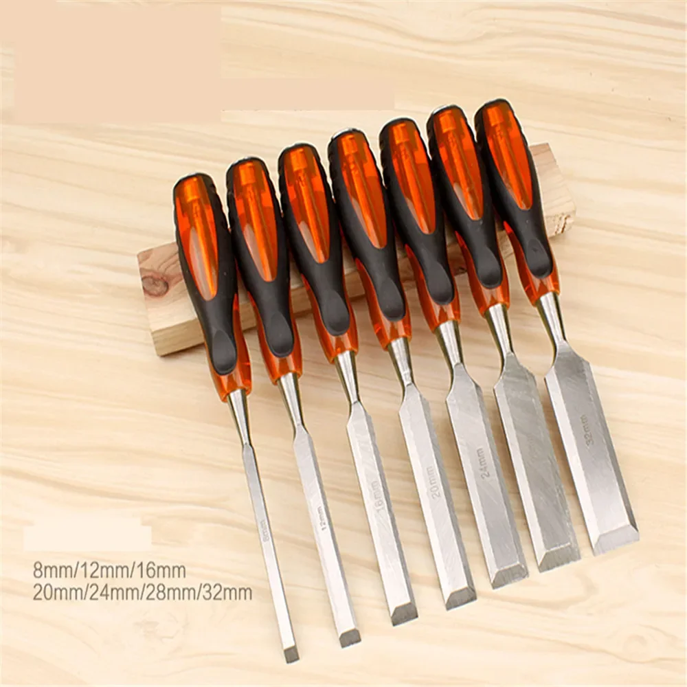 1 Uds. Cincel para carpintería, cincel para madera, pala plana, cuchillo de cincel, juego de herramientas de carpintería de carpintero hábil de acero especial