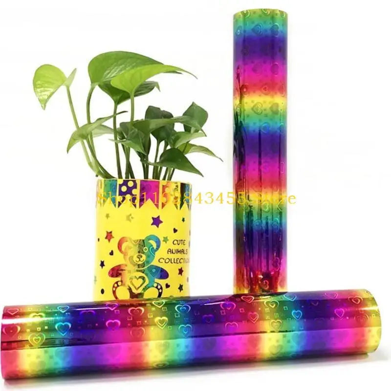 

49MC самоклеящиеся виниловые голографические наклейки для блестящих листов с принтом, наклейки с радужным градиентом для чашек,
