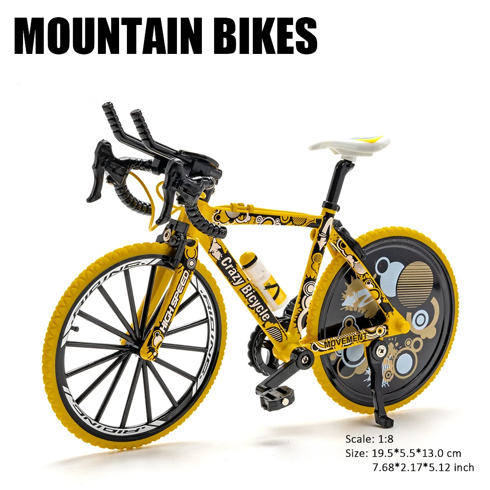 1:8 Diecast Bicycle Alloy Mountain Bike Metal Toy Car Ornaments Simulation Sport Bike Racing Car Toy Kids Collection Boys Gift