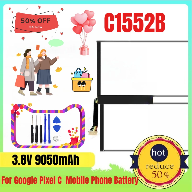 

Suitable for Google Pixel C C1552B Mobile Phone Battery with Large Capacity of 9050mAh