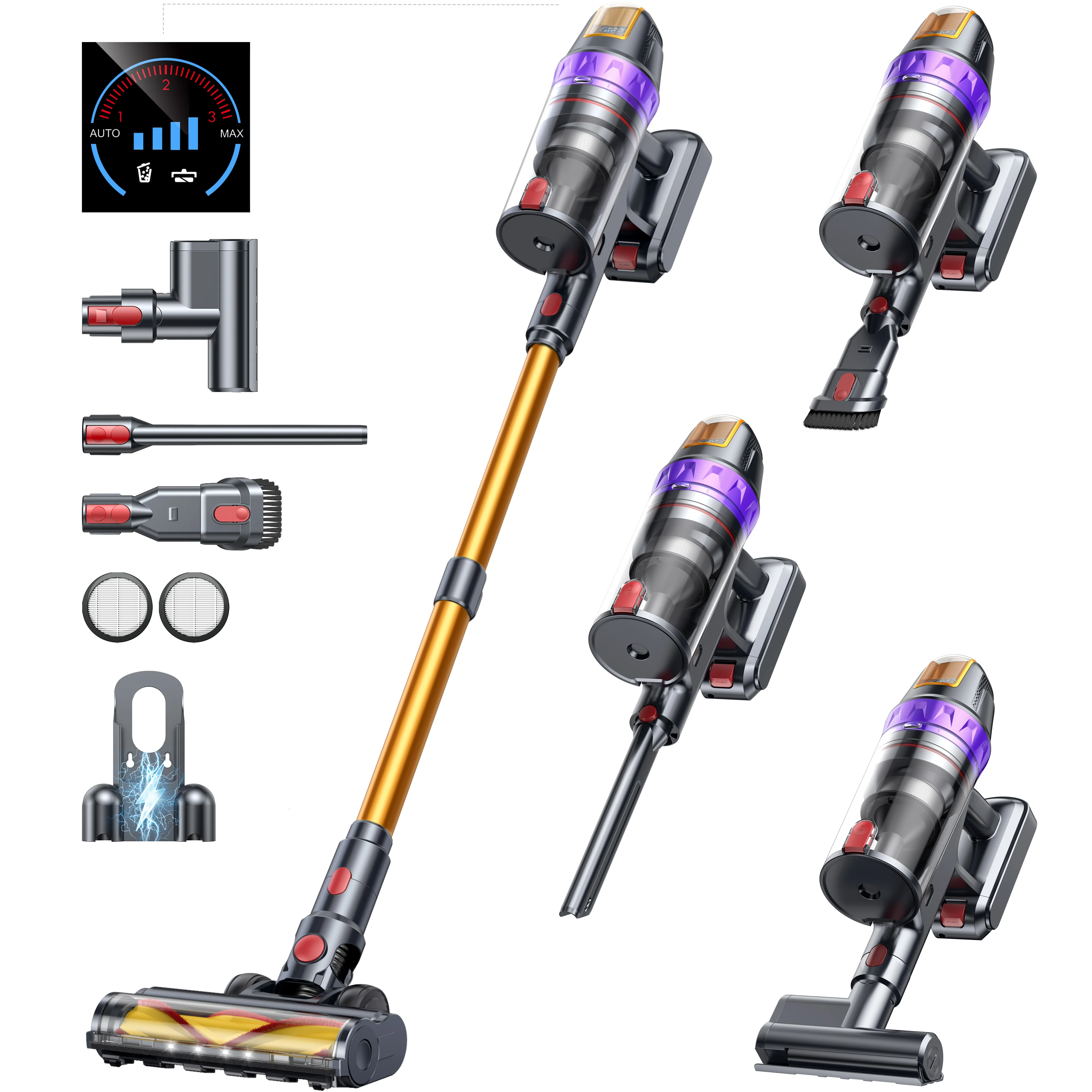 BUTURE VC90 600W 65KPA Suction Power Cordless Vacuum Cleaner Handheld smart Home appliance Removable Battery Mite removal brush
