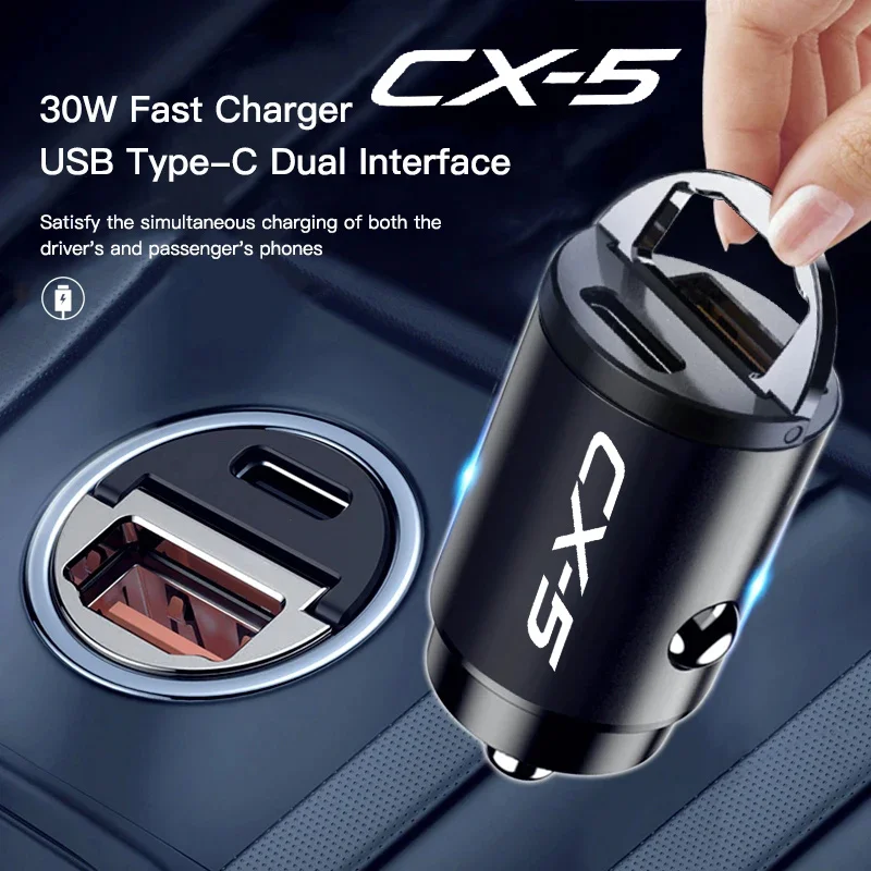 Car Cigarette Lighter Fast Charger Adapte USB PD Type-C Convert Plug For Mazda CX-5 CX5 car accessories Free customization LOGO
