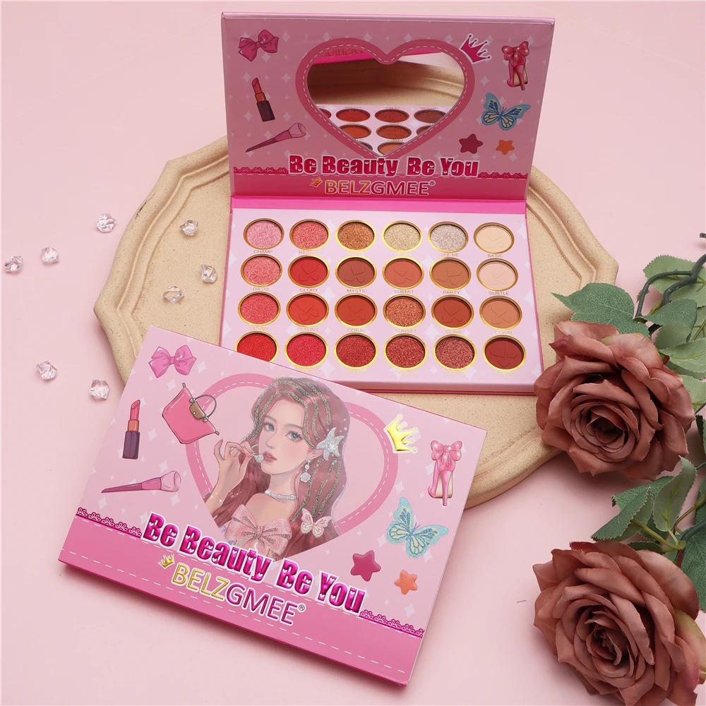 BELZGMEE 24 Colors Fashion Beauty Anchor Matte Eye Shadow Palette Book Glitter Highlight Eyeshadow Professional Makeup for Eyes