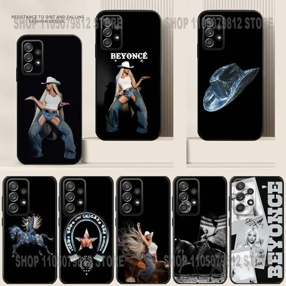 

Singer B-Beyonce Cowboy Phone Case For Samsung S24,21,22,23,30,Ultra,20,Plus,Note,10,9,Black soft silicone case