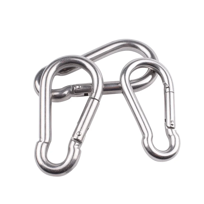 M3/M4/M5/M6/M7/M8/M9/M10/M11/M12/M14 304 Stainless Steel Carabiner Clip Snap Spring Hook Camping Climb Carabina Karabiner