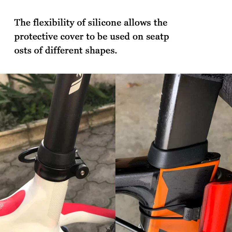 Risk Silicone Bicycle Seat Rod Sleeve Waterproof Bike Seat Post Protection Elastic Ring Dust Cover Cycling Accessories