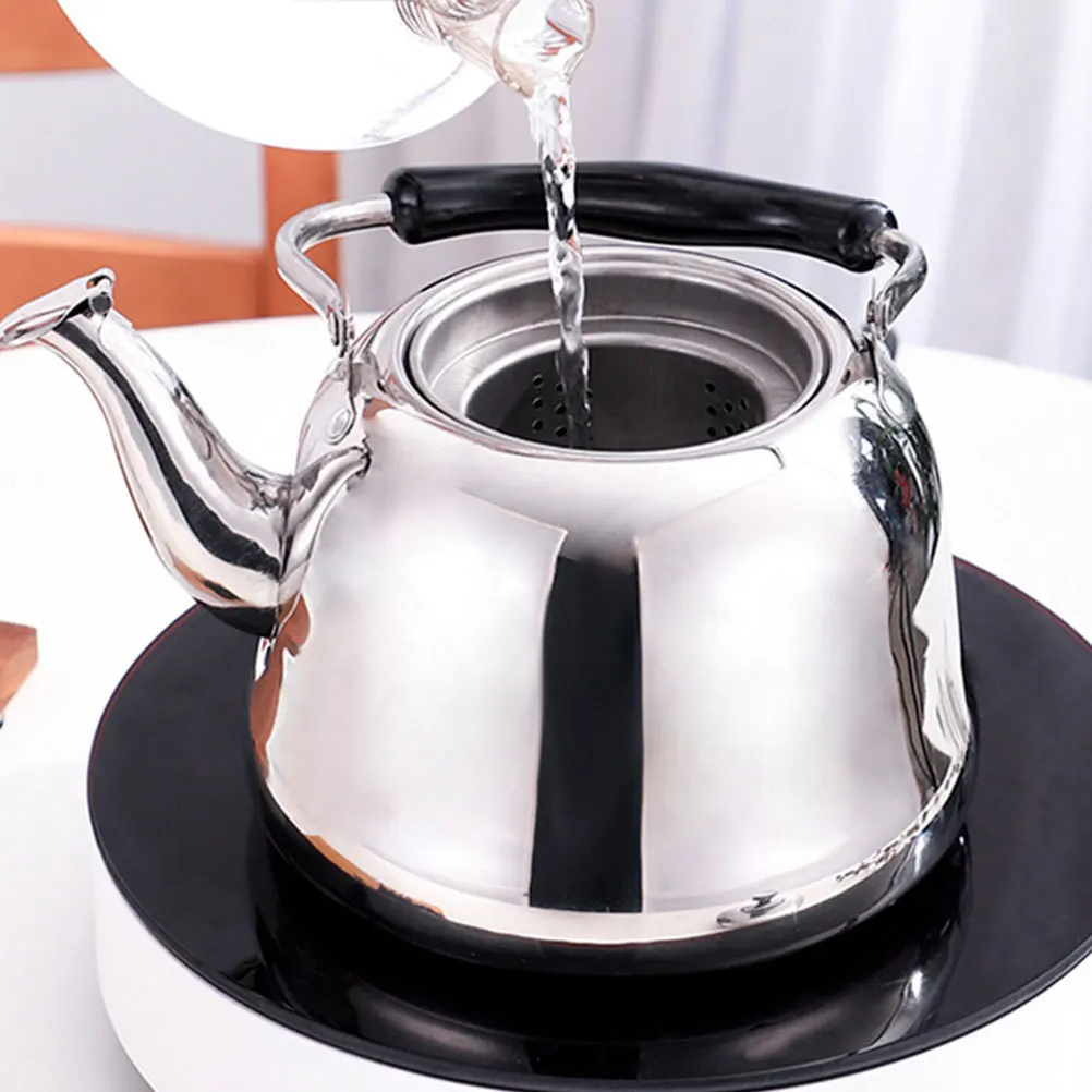 

Чайник из нержавеющей стали со свистком, плита, кухонный чайник для кипячения воды, портативный металлический чайник для домашнего использования, безопасный надежный свисток