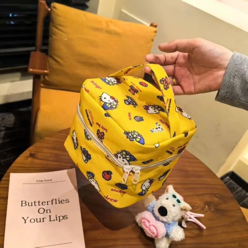 

Косметичка Hello Kitty Kawaii Box, косметичка большой емкости, органайзер для макияжа, милая дорожная сумка для хранения с героями мультфильмов