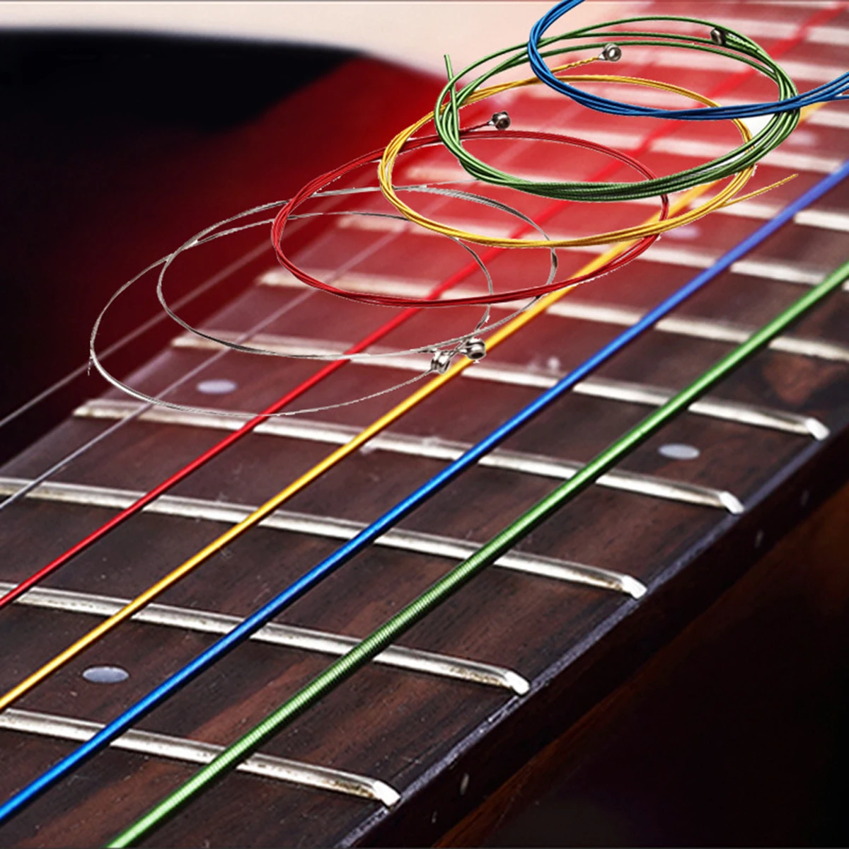 

Colorful Acoustic Guitar Strings Set Vibrant Steel String For Beginners Replacement Steel Accessories